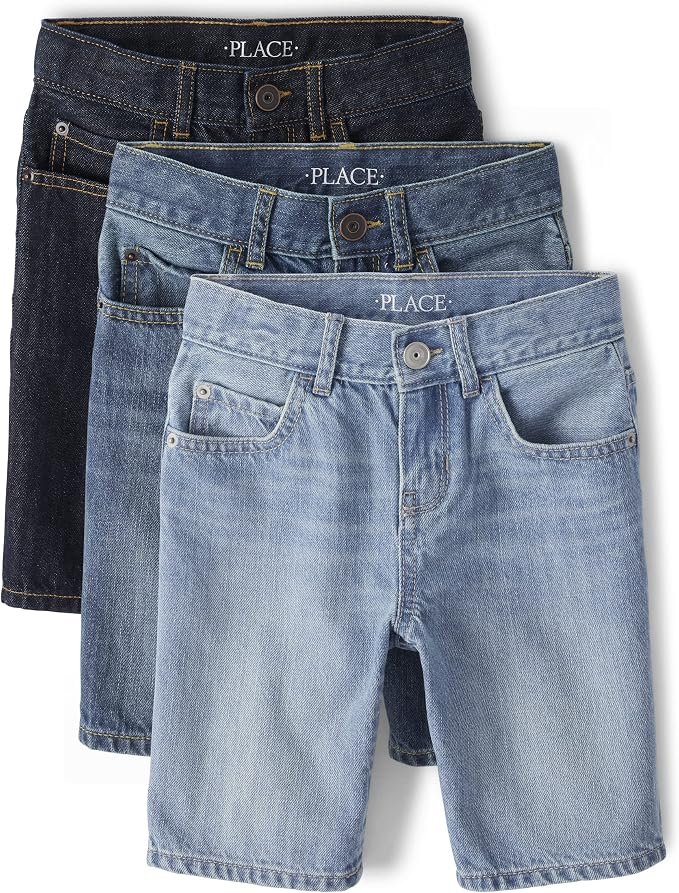 The Children's Place Boys' Denim Shorts - Classic Durable Jean Shorts for Kids - Comfortable Fit with Adjustable Waist - Summer Wardrobe Essential for Boys